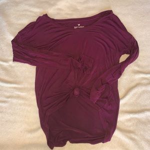 Soft & Sexy American Eagle Long Sleeved Maroon Tee